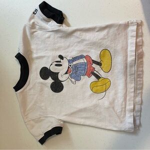 Disney Kids Mickey Mouse Graphic T-Shirt - White and Black